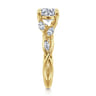 Charlina - 14K Yellow Gold Floral Round Diamond Engagement Ring - 0.33 ct