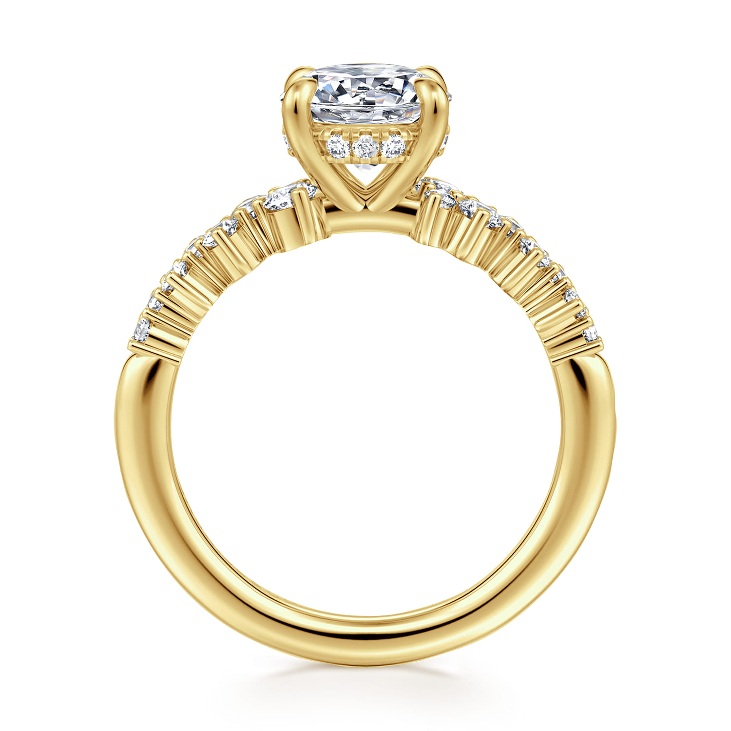 Cove - 14K Yellow Gold Round Diamond Engagement Ring - 0.45 ct - Shot 2