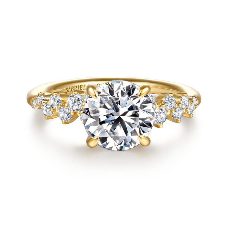 Cove - 14K Yellow Gold Round Diamond Engagement Ring - 0.5 ct - Shot 1