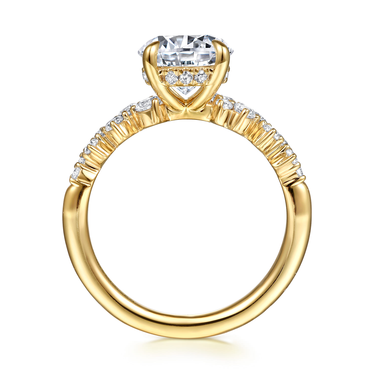 Cove - 14K Yellow Gold Round Diamond Engagement Ring - 0.5 ct - Shot 2