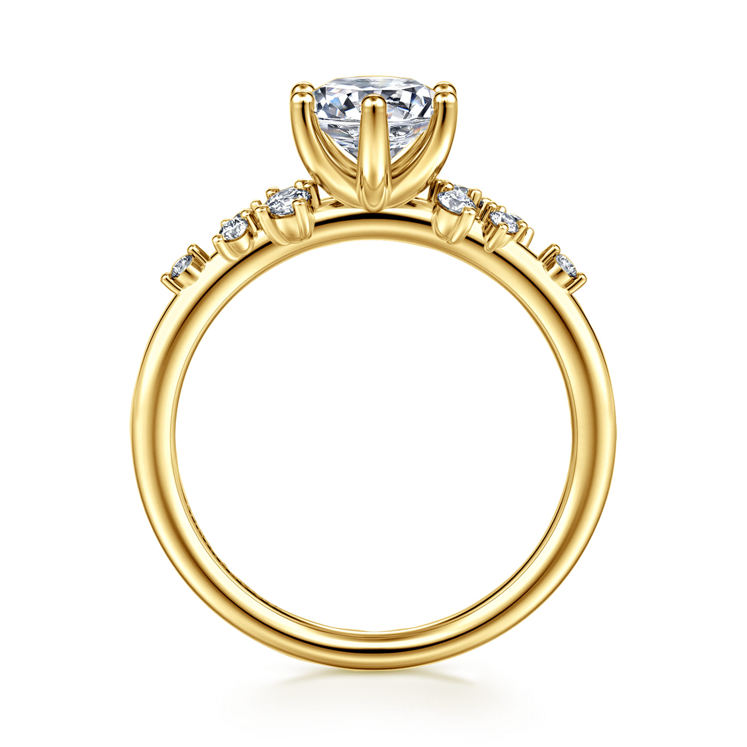 Allure - 14K Yellow Gold Round Diamond Engagement Ring - 0.17 ct - Shot 2