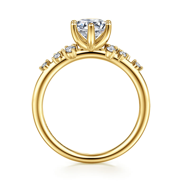 Allure - 14K Yellow Gold Round Diamond Engagement Ring - 0.17 ct - Shot 2