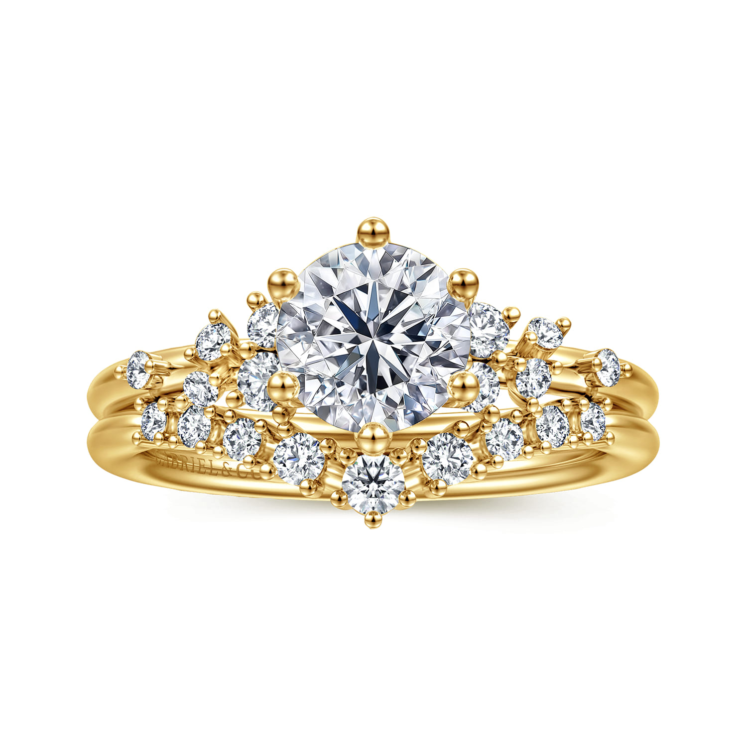 Allure - 14K Yellow Gold Round Diamond Engagement Ring - 0.17 ct - Shot 4
