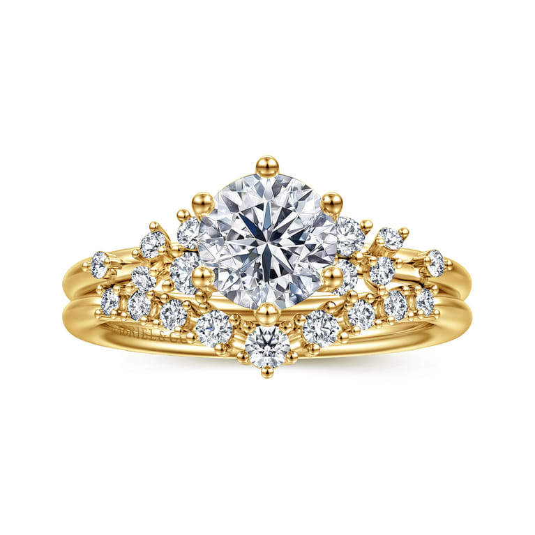 Allure - 14K Yellow Gold Round Diamond Engagement Ring - 0.17 ct - Shot 4