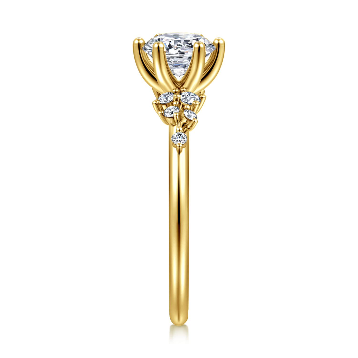 Allure - 14K Yellow Gold Round Diamond Engagement Ring - 0.17 ct - Shot 5