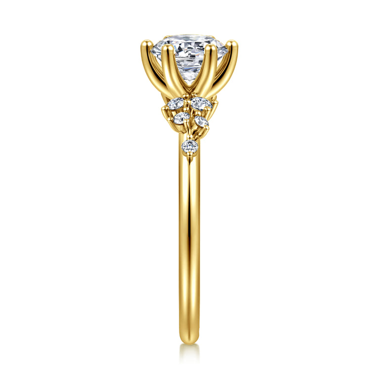 Allure - 14K Yellow Gold Round Diamond Engagement Ring - 0.17 ct - Shot 5