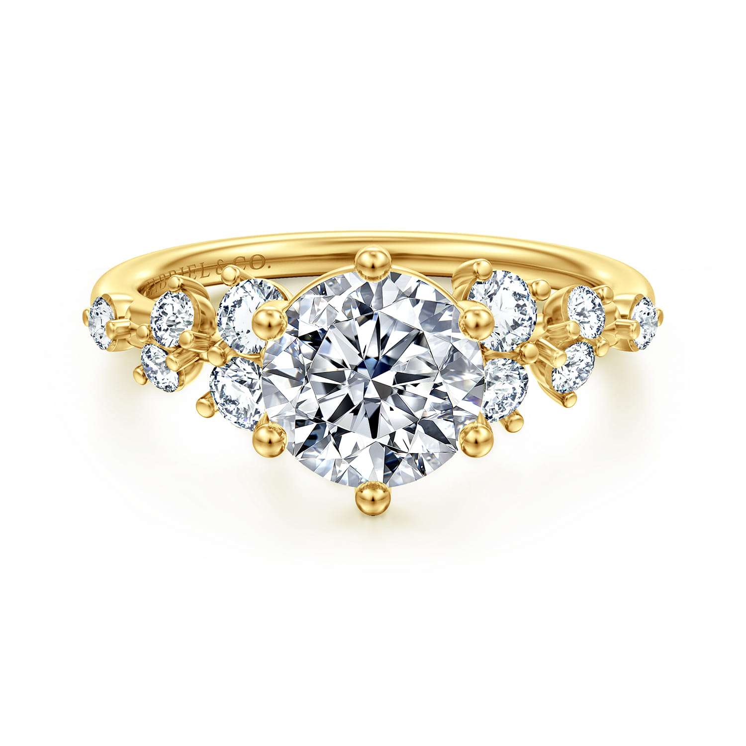 Reena - 14K Yellow Gold Round Diamond Engagement Ring - 0.5 ct - Shot 1