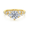 Reena - 14K Yellow Gold Round Diamond Engagement Ring - 0.5 ct