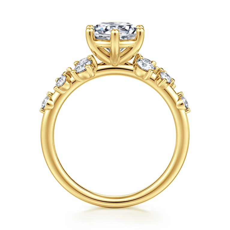 Reena - 14K Yellow Gold Round Diamond Engagement Ring - 0.5 ct - Shot 2