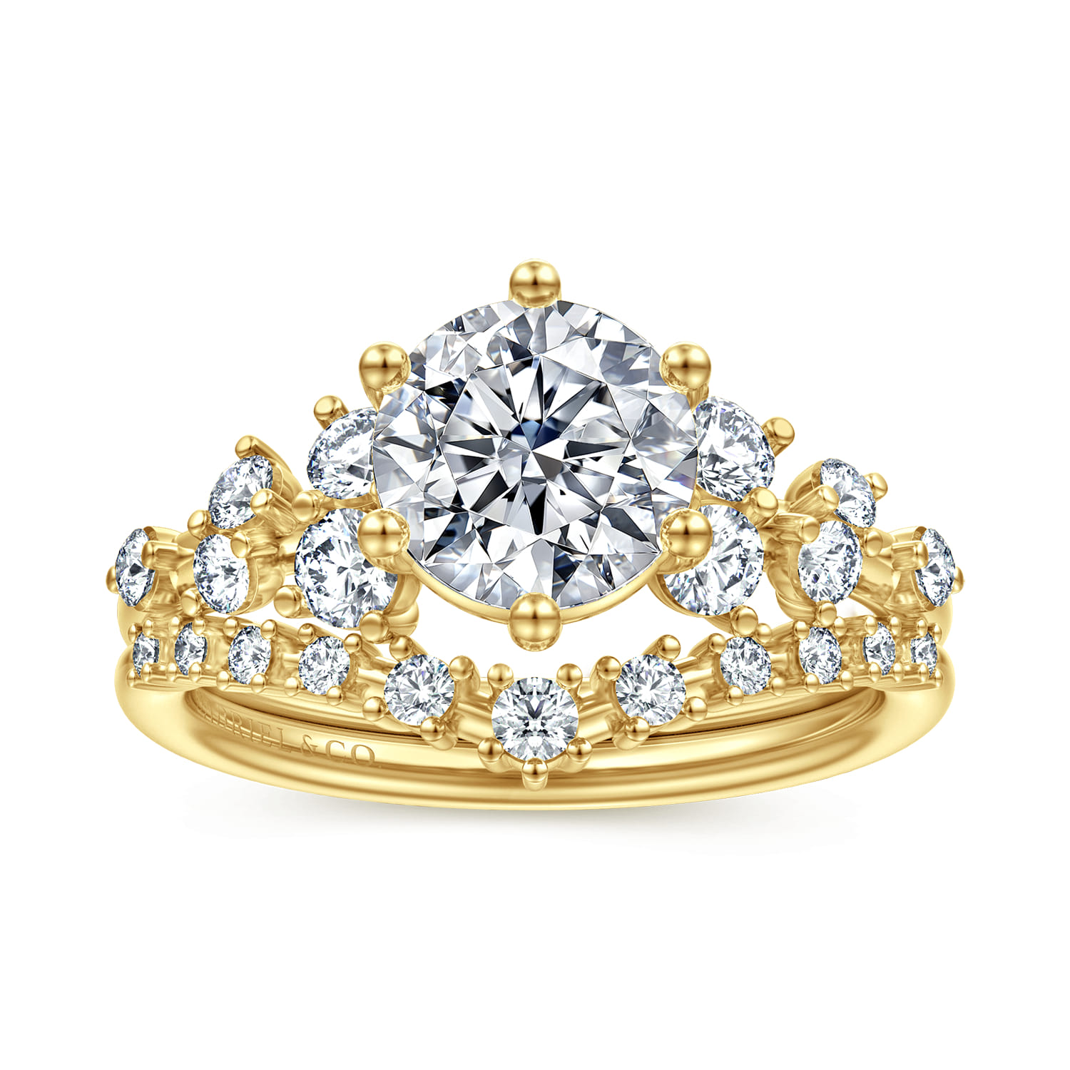 Reena - 14K Yellow Gold Round Diamond Engagement Ring - 0.5 ct - Shot 4