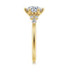 Arletta - 14K Yellow Gold 6 Prong Round Diamond Engagement Ring - 0.18 ct