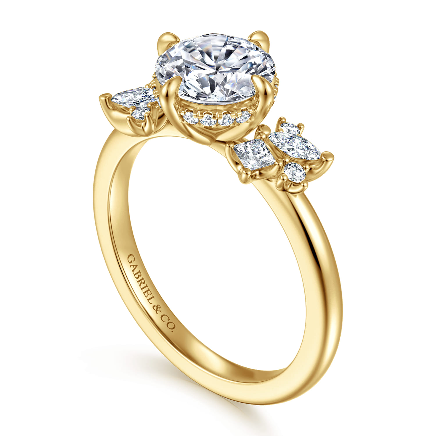 Cicely - 14K Yellow Gold Round Diamond Engagement Ring - 0.3 ct - Shot 3