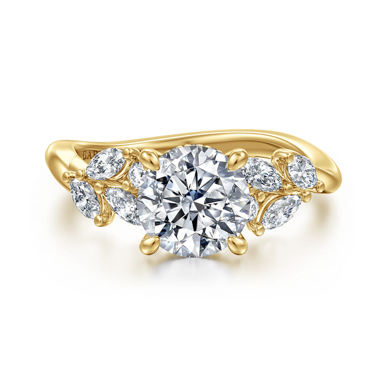 Collette - 14K Yellow Gold Round Diamond Engagement Ring - 0.5 ct - Shot 1