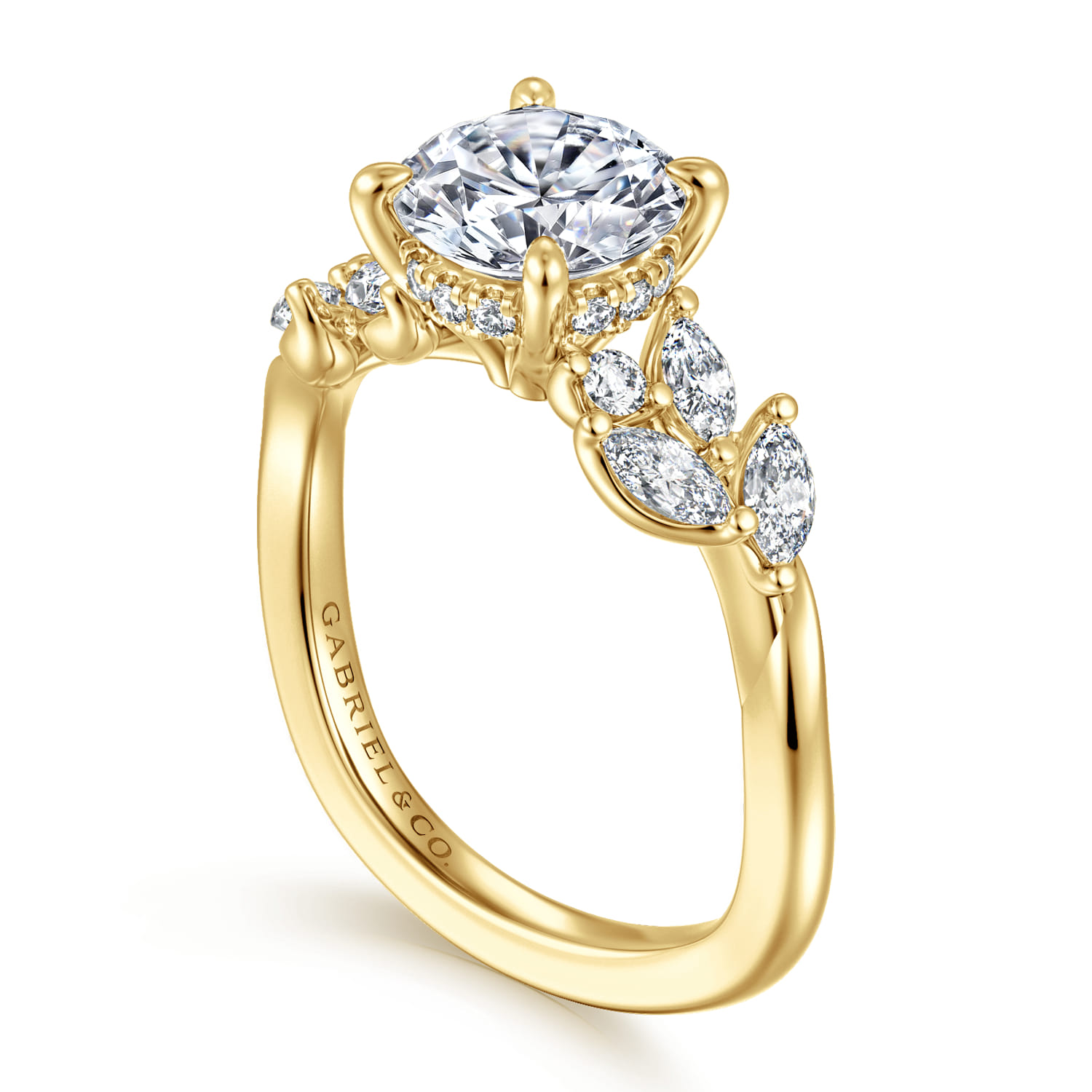 Collette - 14K Yellow Gold Round Diamond Engagement Ring - 0.5 ct - Shot 3