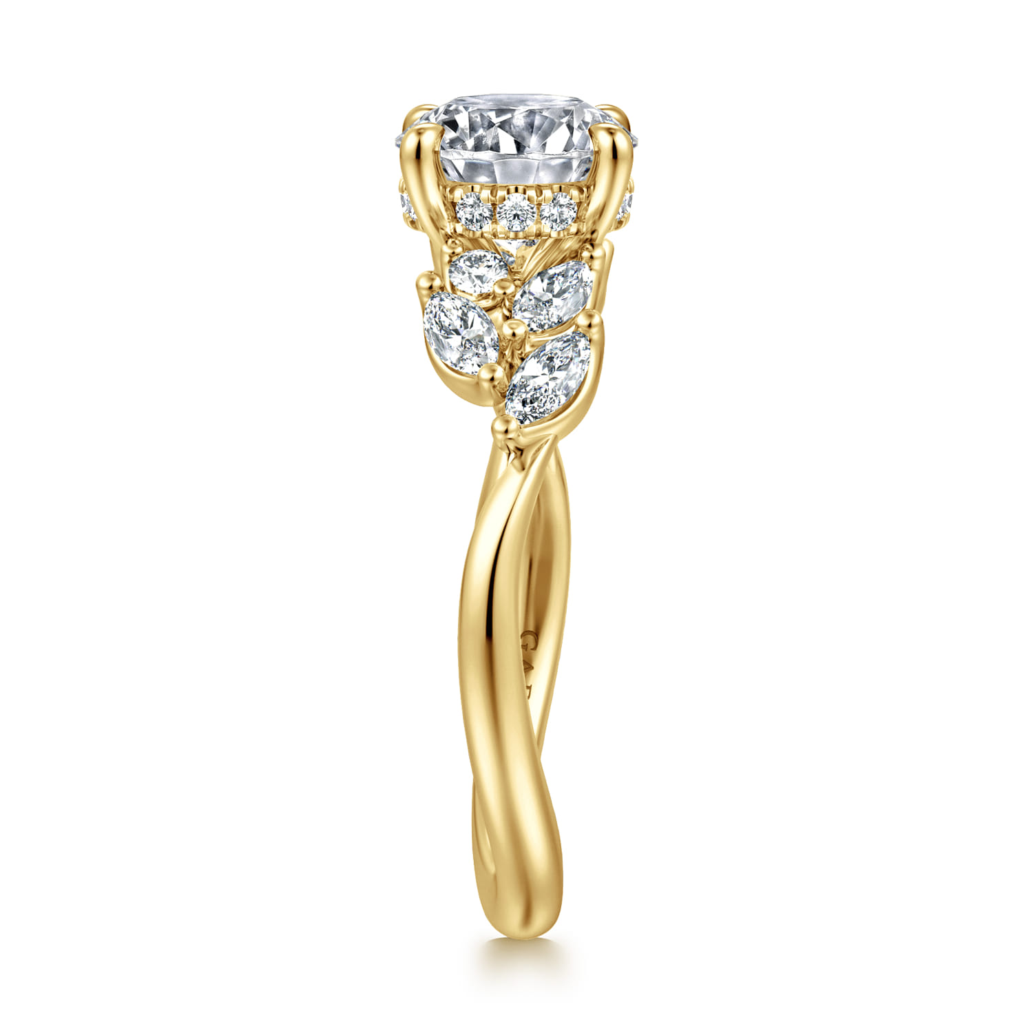 Collette - 14K Yellow Gold Round Diamond Engagement Ring - 0.5 ct - Shot 4