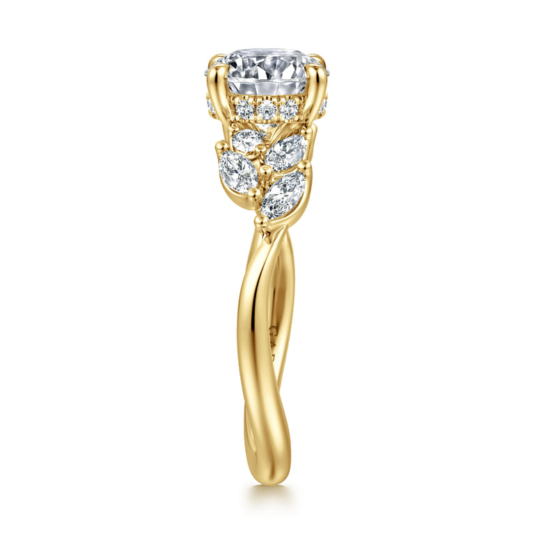 Collette - 14K Yellow Gold Round Diamond Engagement Ring - 0.5 ct - Shot 4