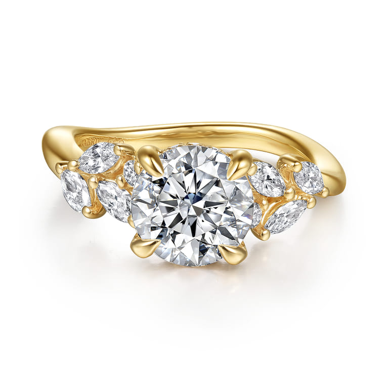 Collette - 14K Yellow Gold Round Diamond Engagement Ring - 0.5 ct - Shot 1