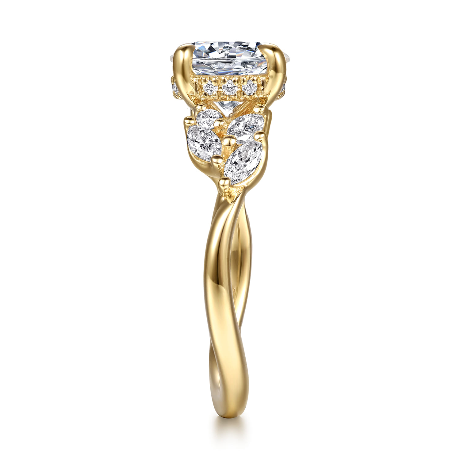 Collette - 14K Yellow Gold Round Diamond Engagement Ring - 0.5 ct - Shot 5