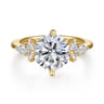 Colton - 14K Yellow Gold Compass Prong Round Diamond Engagement Ring - 0.5 ct