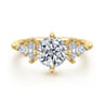 Colton - 14K Yellow Gold Compass Prong Round Diamond Engagement Ring - 0.5 ct