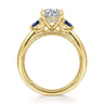Dani - 14K Yellow Gold Round Diamond and Sapphire Engagement Ring - 0.4 ct