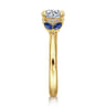 Dani - 14K Yellow Gold Round Diamond and Sapphire Engagement Ring - 0.4 ct