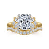 Cindy - 14K White-Yellow Gold Elongated Cushion Diamond Engagement Ring - 0.4 ct