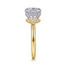 Cindy - 14K White-Yellow Gold Elongated Cushion Diamond Engagement Ring - 0.4 ct