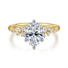 Reena - 14K White-Yellow Gold Oval Diamond Engagement Ring - 0.18 ct