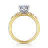 Reena - 14K White-Yellow Gold Oval Diamond Engagement Ring - 0.18 ct