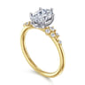 Reena - 14K White-Yellow Gold Oval Diamond Engagement Ring - 0.18 ct