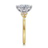 Reena - 14K White-Yellow Gold Oval Diamond Engagement Ring - 0.18 ct