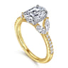 Estrelle - 14K Yellow Gold Oval Diamond Engagement Ring - 0.65 ct