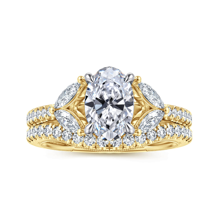 Estrelle - 14K Yellow Gold Oval Diamond Engagement Ring - 0.65 ct - Shot 4