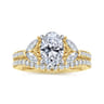 Estrelle - 14K Yellow Gold Oval Diamond Engagement Ring - 0.65 ct