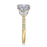 Estrelle - 14K Yellow Gold Oval Diamond Engagement Ring - 0.65 ct