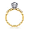 Reena - 14K White and Yellow Gold Pear Shape Diamond Engagement Ring - 0.18 ct