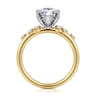 Reena - 14K White and Yellow Gold Pear Shape Diamond Engagement Ring - 0.18 ct