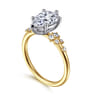 Reena - 14K White and Yellow Gold Pear Shape Diamond Engagement Ring - 0.18 ct