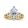 Reena - 14K White and Yellow Gold Pear Shape Diamond Engagement Ring - 0.18 ct