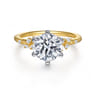 Reena - 14K White and Yellow Gold 6 Prong Diamond Engagement Ring - 0.18 ct