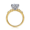 Reena - 14K White and Yellow Gold 6 Prong Diamond Engagement Ring - 0.18 ct