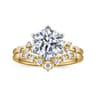 Reena - 14K White and Yellow Gold 6 Prong Diamond Engagement Ring - 0.18 ct