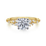 Sacred - 14K Yellow-White Gold Round Diamond Engagement Ring - 0.18 ct