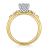 Sacred - 14K Yellow-White Gold Round Diamond Engagement Ring - 0.18 ct