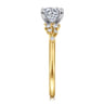 Sacred - 14K Yellow-White Gold Round Diamond Engagement Ring - 0.18 ct