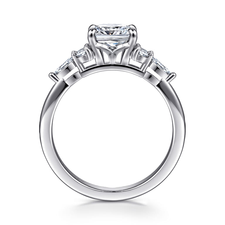 Avah - 18K White Gold Cushion Cut Diamond Cluster Engagement Ring - 0.28 ct - Shot 2