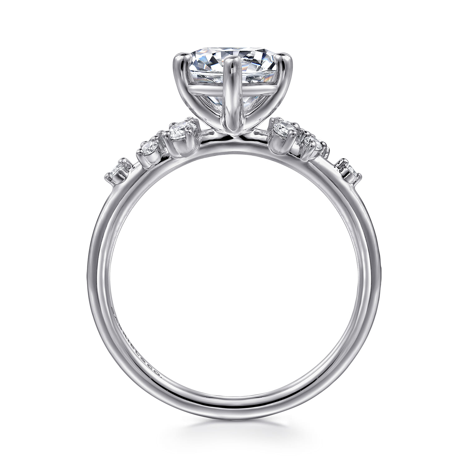 Reena - 18K White Gold Round Diamond Engagement Ring - 0.18 ct - Shot 2
