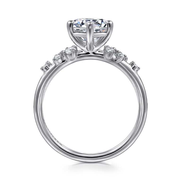 Reena - 18K White Gold Round Diamond Engagement Ring - 0.18 ct - Shot 2