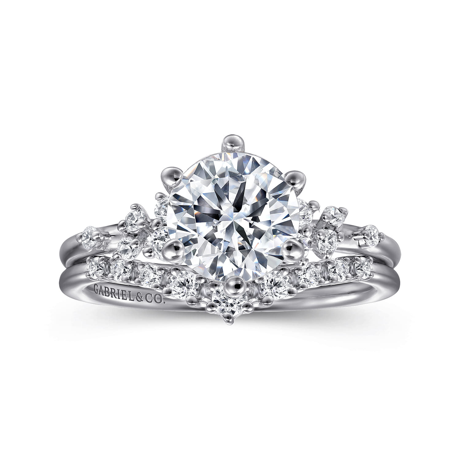Reena - 18K White Gold Round Diamond Engagement Ring - 0.18 ct - Shot 4